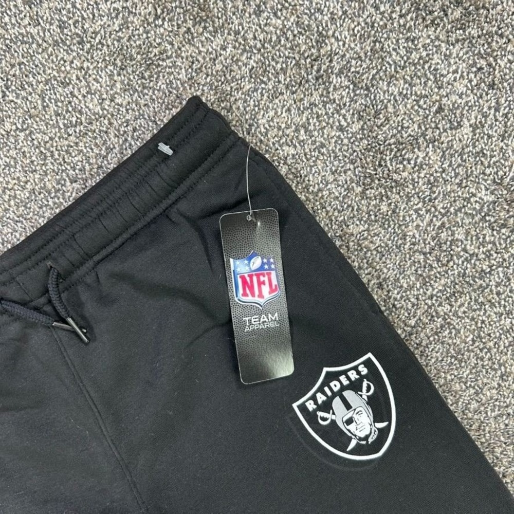 NEW NFL Team Apparel Raiders Black White Grey Jogger Sweatpant Youth Large 14-16 - Picture 4 of 14